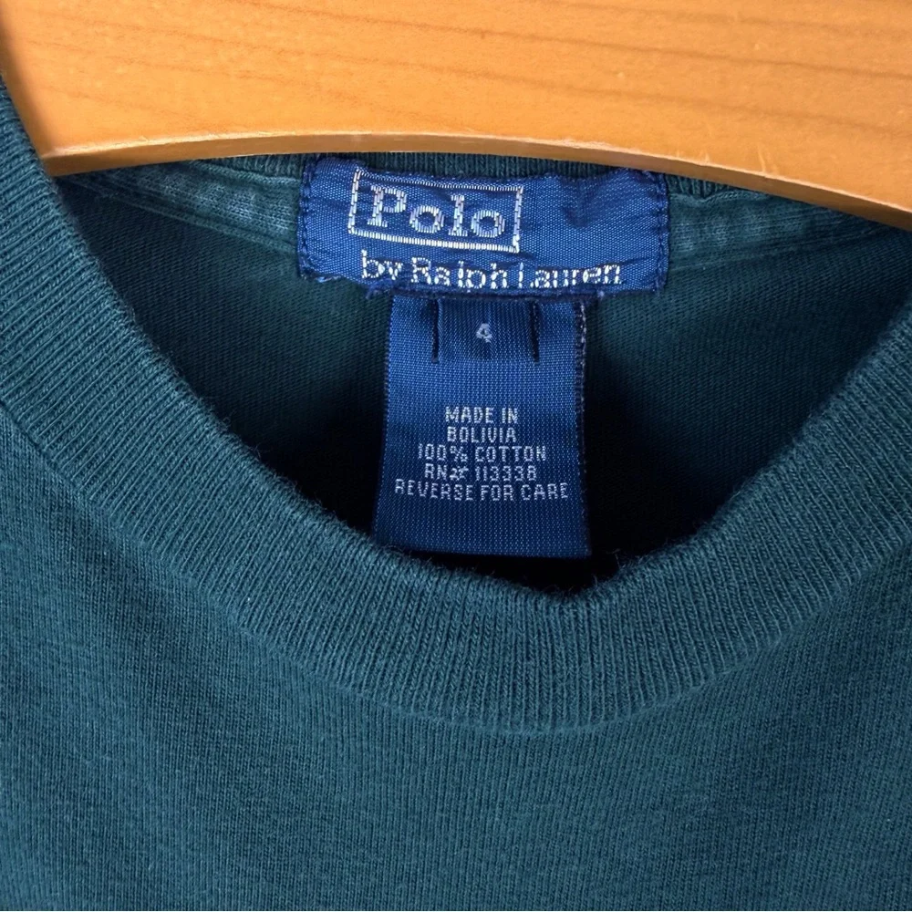 Polo Ralph Lauren Long Sleeve Shirt Green Live Decoy Duck Hunting Size 4